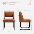 thumbnail image 2 of Zesthouse 18.3" Faux Leather Dining Chairs Set of 2, Extra Thick Upholstered Side Chair with High Back and Metal Legs, Modern Armless Kitchen Chairs for Dining Room, Brown, 2 of 13