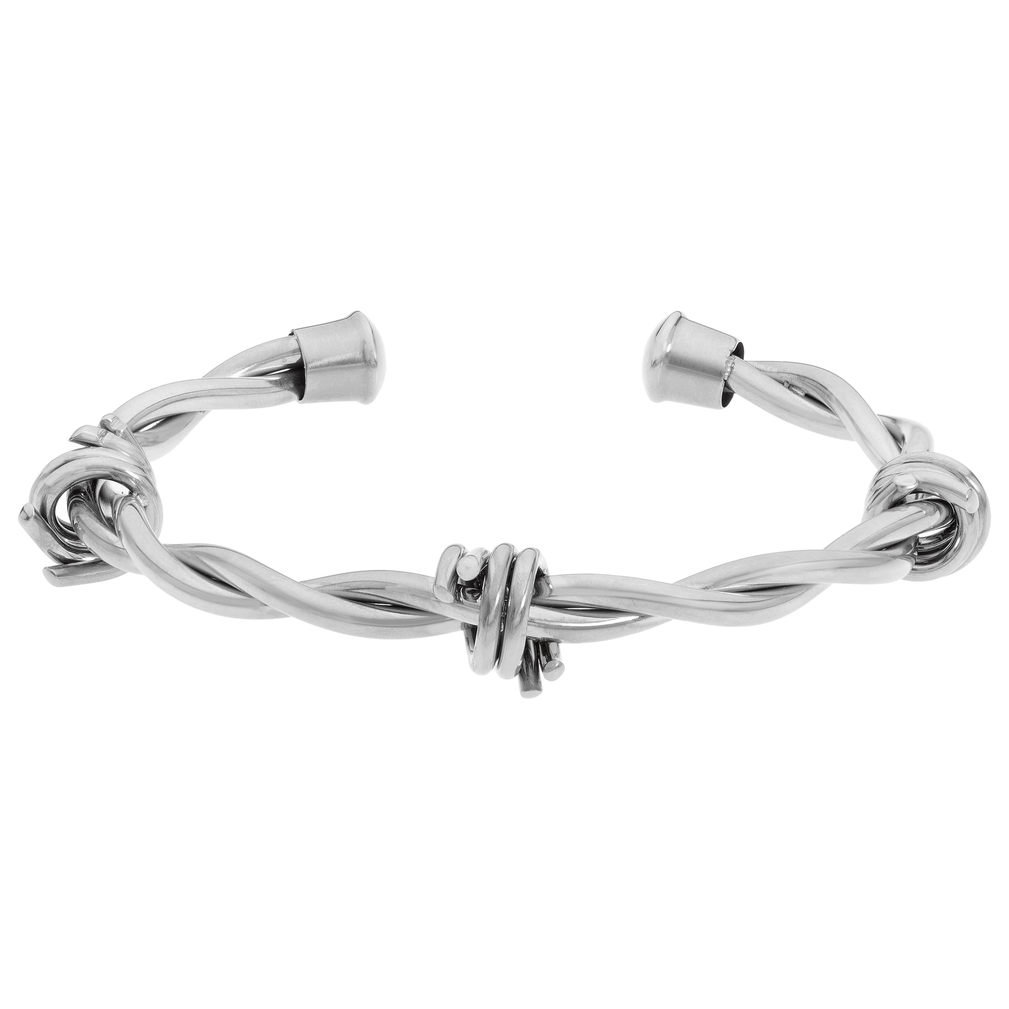 Metro Jewelry Open Stainless Steel Barbed Wire Bangle Bracelet with