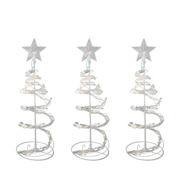 Lighted Spiral Christmas Trees Outdoor