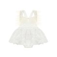 thumbnail image 1 of Honganda Baby Girls Romper, White Sleeveless Backless Playsuit, 1 of 9