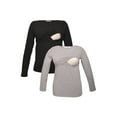 thumbnail image 6 of LVMA2700 - 2 Pack - Premium Soft Cotton - Women Long Sleeve Nursing Maternity T-Shirt - 2 Piece Set, 6 of 16
