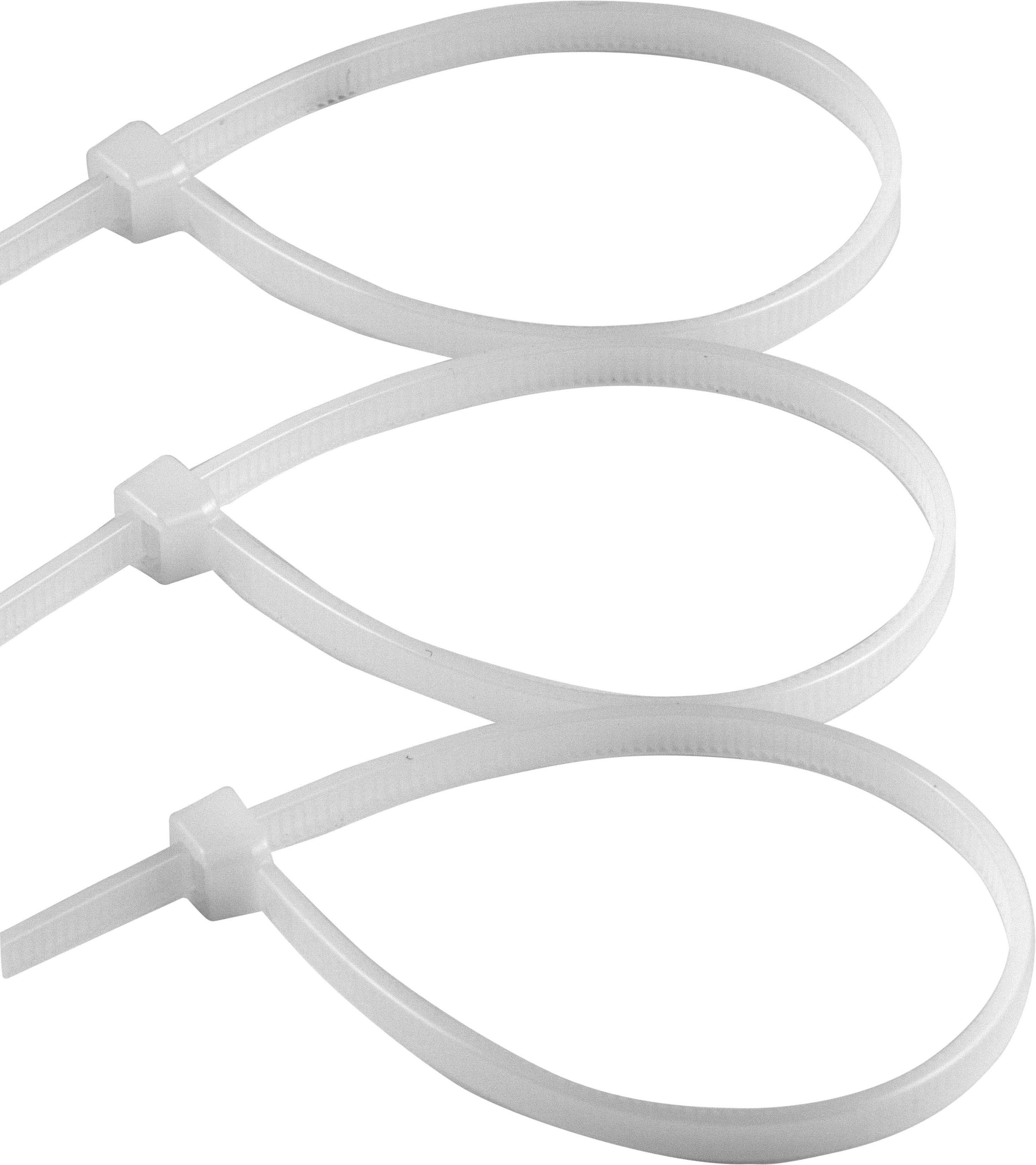 Hyper Tough 4in. Clear Zip Ties 100 Pack, 18lb Tensile Strength, Nylon Mount Cable Ties, Resealable Bag, 25453