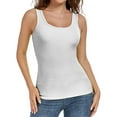 thumbnail image 1 of Clearance!Uooqdmx Basic Tank Tops for Women, Workout Tank Tops Woman, Yoga Tank Tops for Women, Summer Sleeveless Neck Ribbed Tank Tops Slim Shirts, Athletic Tank Tops for Women, White M, 1 of 9