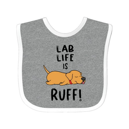 

Inktastic Lab Life is Ruff! Yellow Lab Gift Baby Boy or Baby Girl Bib
