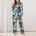thumbnail image 2 of Honeii Cute Poodle Dog print Women's Pajama Sets Long Sleeve Button Down Sleepwear Nightwear Soft Pjs Lounge Sets-Large, 2 of 7