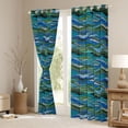 thumbnail image 3 of Homewish Teens Old Fashion Blackout Curtains Set of 2 (52x84 Each), Retro Art Stripes Window Curtains, Chic Teal Abstract Lines Curtains and Drapes, Curtains Blackout Home Decor, 3 of 6