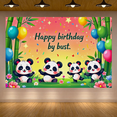 thumbnail image 4 of Cute Pandas Themed Happy Birthday Banner Party Decoration Backdrop Background Photography Props for Birthday Parties Kids Celebrations Family Gatherings Photo Booths, 4 of 7