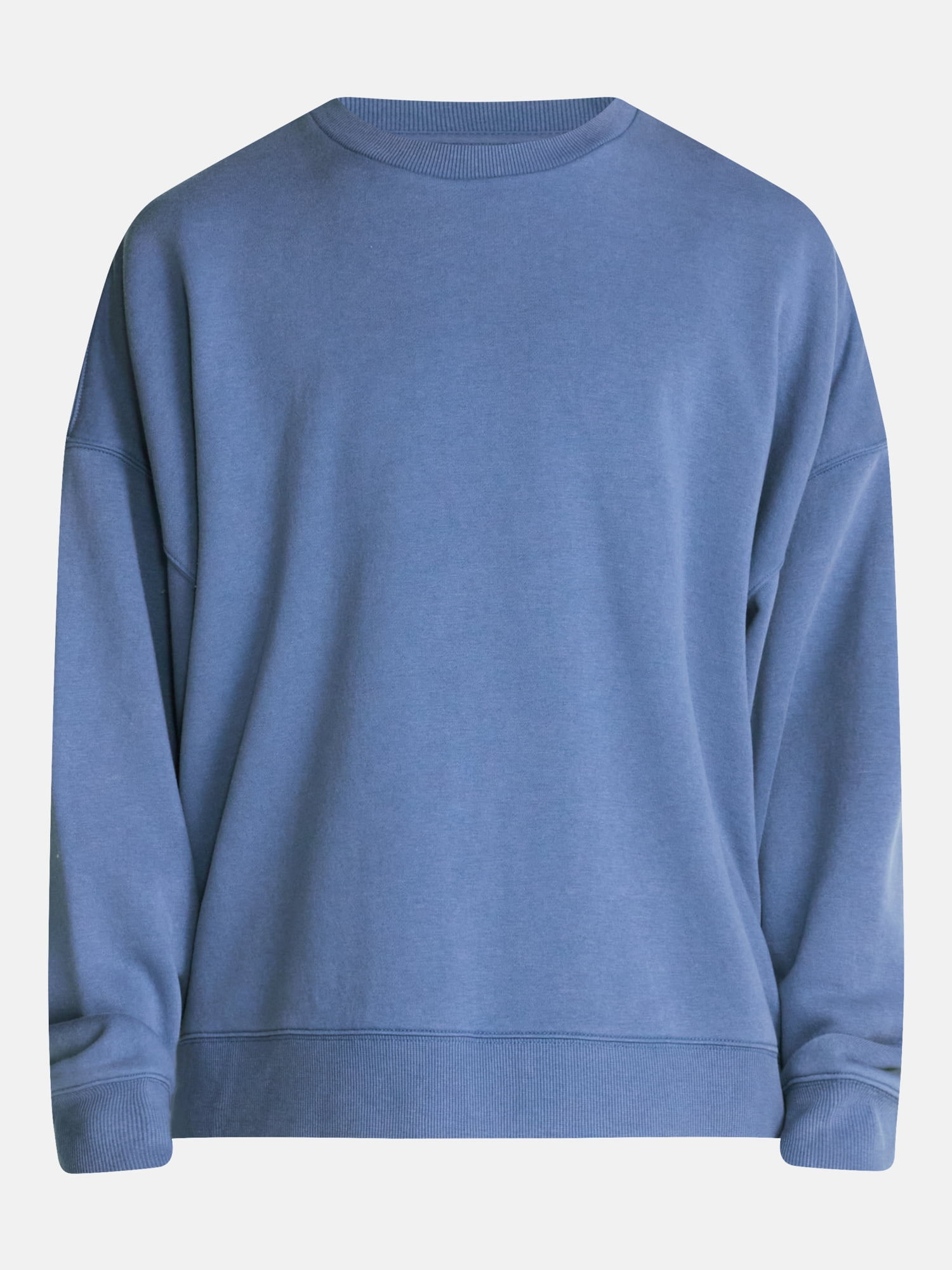 No Boundaries Crewneck Fleece Sweatshirt with Long Sleeves, Men's XS-4XLT