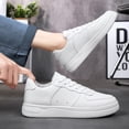 thumbnail image 2 of Men's Classic Leather White Skate Shoes Waterproof Wear Resistant Casual Daily Walking Sneakers, 2 of 5