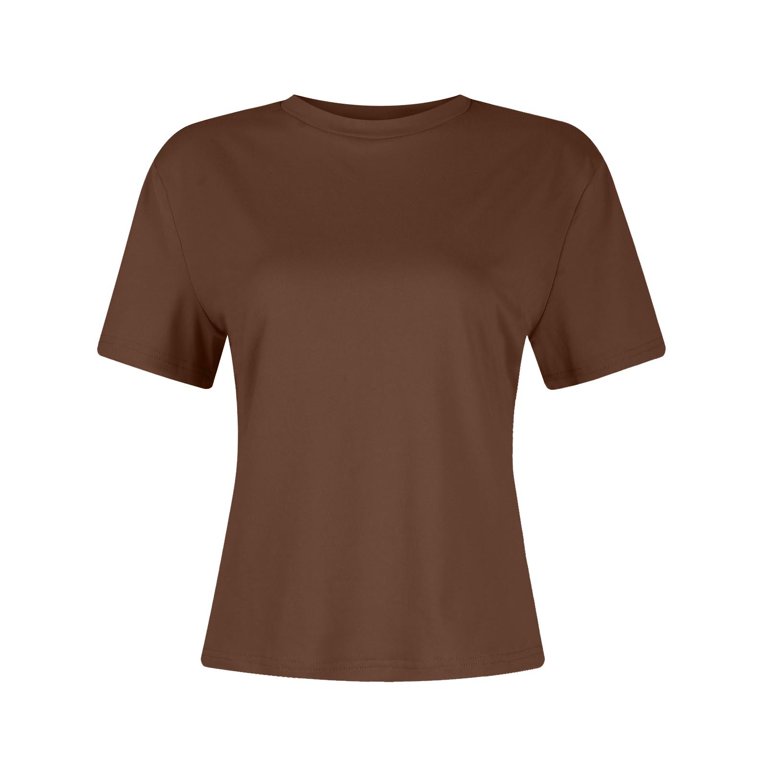 DENGDENG Fitted T Shirts for Women Summer Short Sleeve Crew