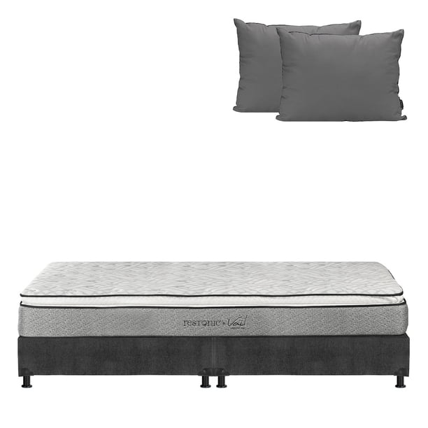 Colchón King Size Dicasa Vail + Box Base Cama + Almohada 2Pack