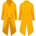 thumbnail image 2 of Rhuody Mens Jacket Long Sleeve Long Steam Punks Tailcoat Jacket Gothic Vic Torians Striped Tuxedo Frock Coat Daily Tops Yellow L, 2 of 9