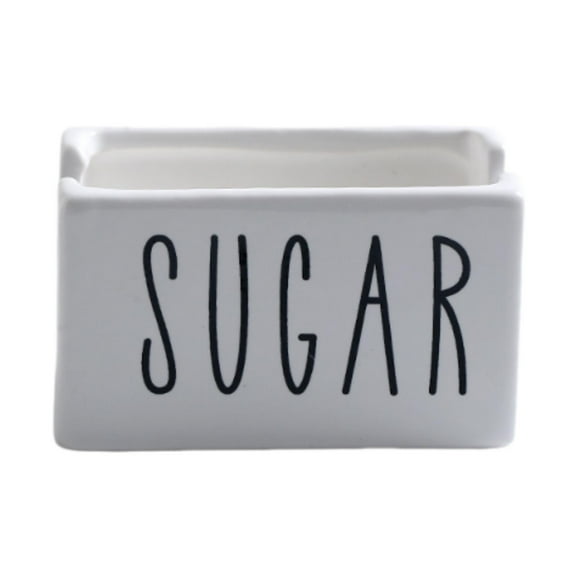 CoudarTitie Sugar Packet Holder Ceramic Organizer for Coffee Bar for Pantry Table Office White