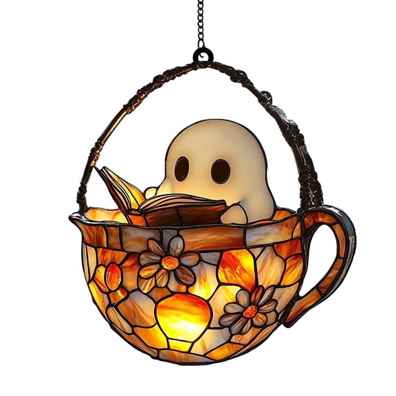 2025 Cute Reading Book Ornament Handmade Reading For Booknook Art Decor Stained Acrylic Glass Window Hanging Creative For Book Lovers And Librarian