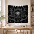 thumbnail image 5 of Gothic Crystal Cabinet with Heart Gem Against Swirling Clouds, Mystical Gothic for Dark Art Lovers, Celestial Wall Art, Halloween Gift, Tapestry Wall Hanging for Bedroom and Dorm, 5 of 7