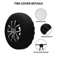 thumbnail image 4 of Gaeub Navy Blue And White Stripes 14-17in Tire Cover, Spare Tire Cover, for Camper Caravan, Trailer, Car, Truck, SUV, Jeep - 15 inch, 4 of 9