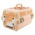 thumbnail image 1 of Jaula transportadora para gatos y mascotas, cómoda, portátil, con lados rígidos, ventilación superior incorporada, versátil, para perros, estuche de Naranja, 1 of 8