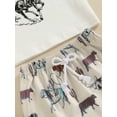 thumbnail image 6 of Suealasg 2Pcs Western Baby Boy Outfit Short Sleeve Letter Horse Print Tops Elastic Waist Shorts 6M 1T 2T 3T Toddler Summer Clothes Set, 6 of 7
