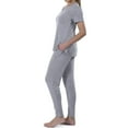 thumbnail image 2 of N Natori Women's Sweater Knit Short Sleeve Top & Jogger Lounge Set (Grey, XXL), 2 of 5