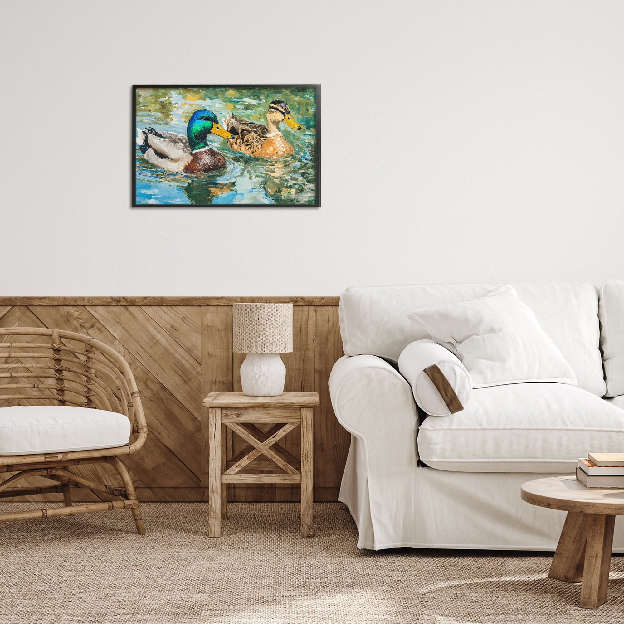 Stupell Industries Ducks Out For A Swim Black Framed Giclee Art, design by Petal Prints Design