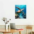 thumbnail image 2 of JEUXUS Ocean Canvas Wall Art Sea Turtle Wall Pictures Coral Theme Painting Modern Artwork Turquoise Wall Decor Fish Seascape Prints for Bathroom Decor Bedroom Living Room Kids Room to Hang, 2 of 4