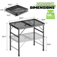 thumbnail image 3 of Magshion Folding Camping Grill Table with Mesh Desktop, Portable Card Table Outdoor Grill Stand Picnic Table with Height Adjustable for Cooking BBQ, Black, 3 of 10