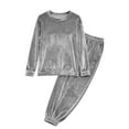 thumbnail image 5 of Gytharion Women's Velvet Pajama Sets Soft Comfy Long Sleeve Crew Neck Pj Top and Jogger Pants Lounge Sets 2 Piece Winter Warm Velour Sleepwear Outfits, 5 of 5