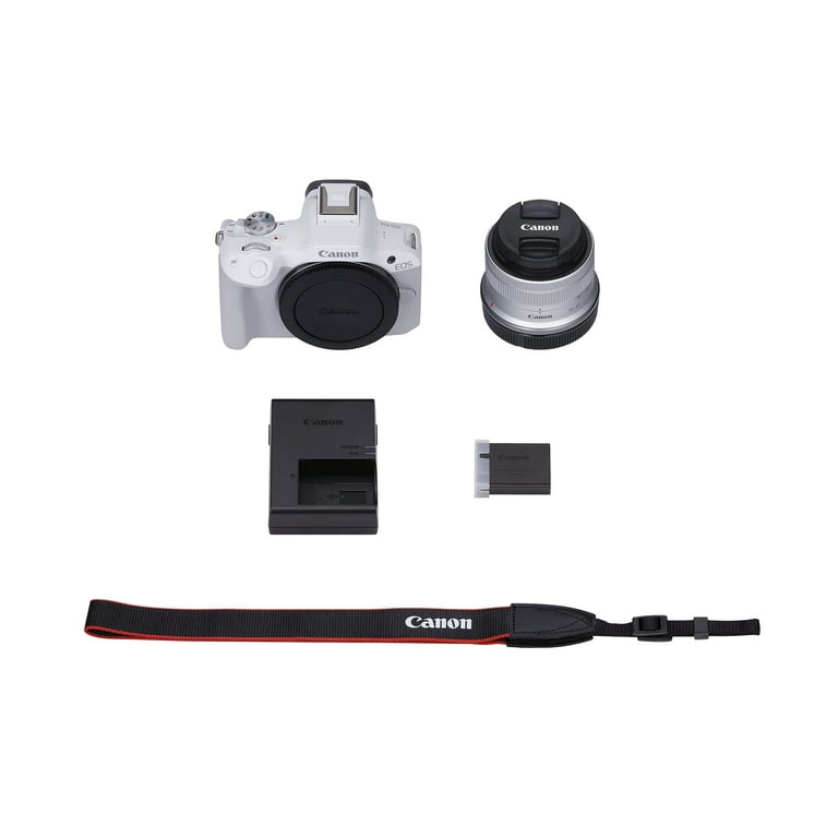 Canon EOS R50 Mirrorless Camera with 18-45mm Lens (White