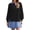 Black, variant on Long Sleeve Patchwork Women Collared V Neck Sweatshirt Dress