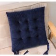 thumbnail image 1 of Cojines cuadrados de algodón para sillas, 16.0 x 16.0 in, cojines para asientos de interior, almohadas con lazos (azul oscuro), 1 of 5