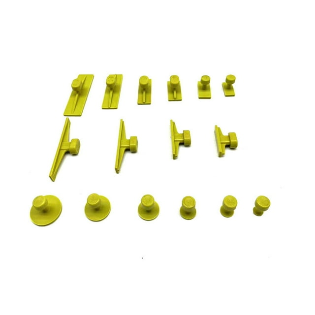 16-Piece Car Dent Repair Tool and Puller Set, Dent Puller Tabs 16Pcs Car Body Dent Removal Pulling Tabs Paintless Repair Tool Glue Tabs for Automobile Dent Repair Hail Damage Removal Tools (Green)