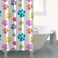 thumbnail image 4 of Pets Paws Print Colorful Shower Curtain 36"x72" ,Bathroom Decorative Shower Curtains Set with 12 Hooks,Modern Waterproof Washable Shower Curtain, 4 of 6