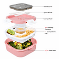 thumbnail image 3 of NBW Salad Container to Go, 41-oz Bento Lunch Box with Salad Dressing Container, Built-in Utensil, Leak-Proof, Pink, 3 of 6