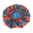 thumbnail image 1 of Bonnet Cap Floral Print African Style Satin Polyester Comfortable Hair Care Hat for Daily Wear, 1 of 11