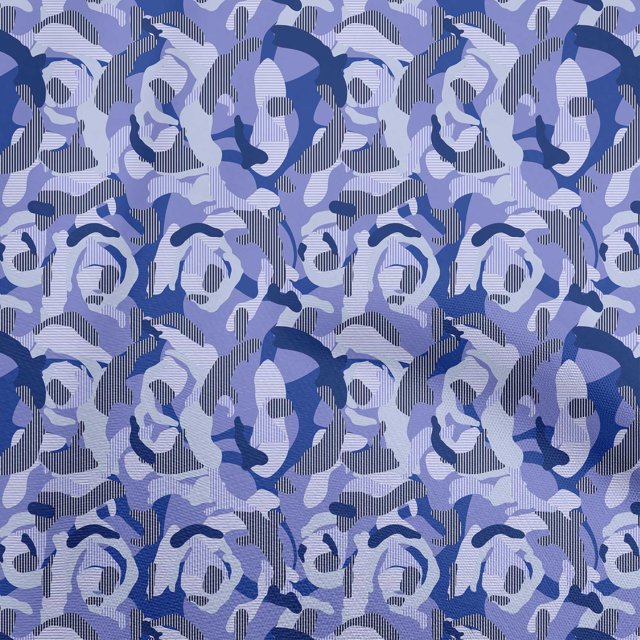 oneOone Polyester Lycra Medium Blue Fabric Abstract Sewing Craft Projects Fabric Prints By Yard 56 Inch Wide