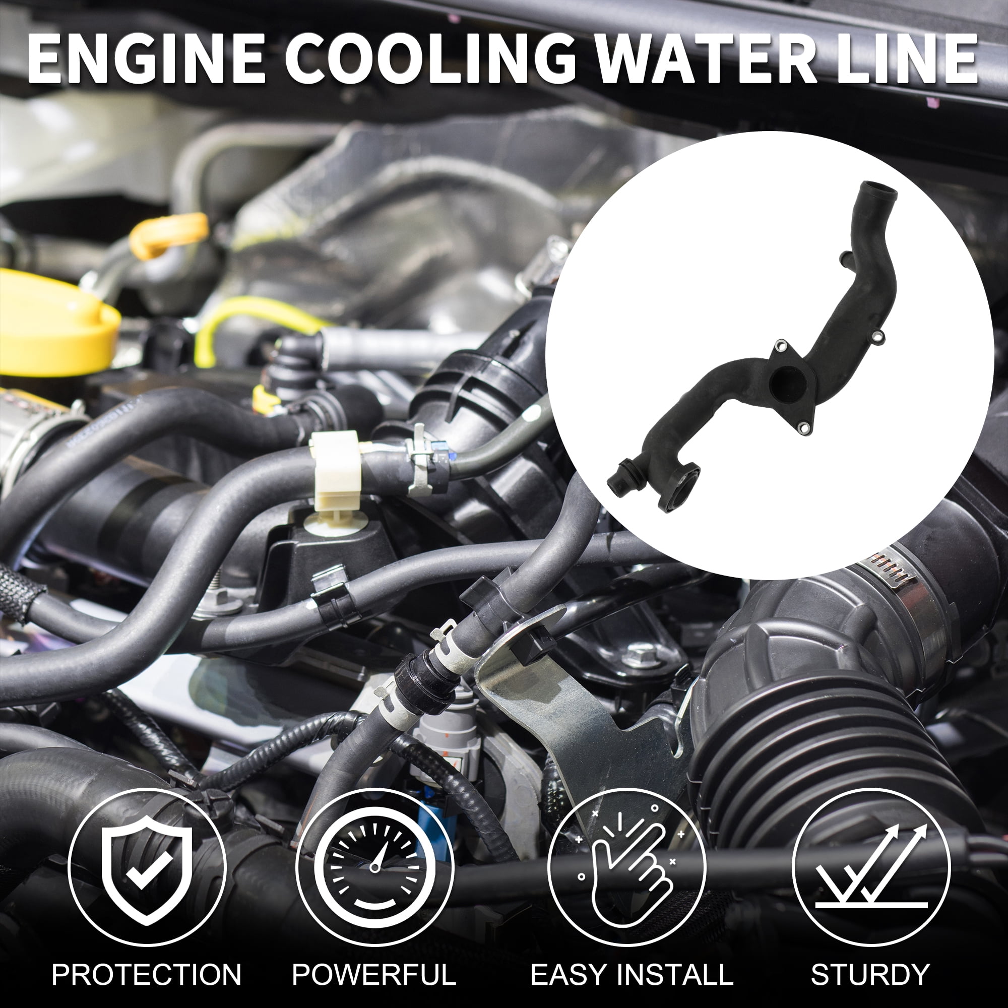 Unique Bargains Engine Cooling Water Line For Audi A8 Quattro 3.0L 2015-2018
