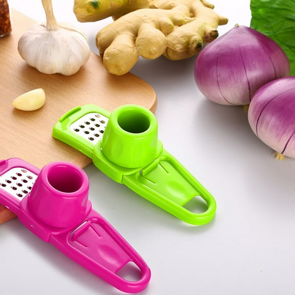 Xchenda Kitchen Supplies Garlic Press 2PCS Multifunction Stainless Steel Pressing Garlic Slicer Cutter Shredder Kitchen Tool