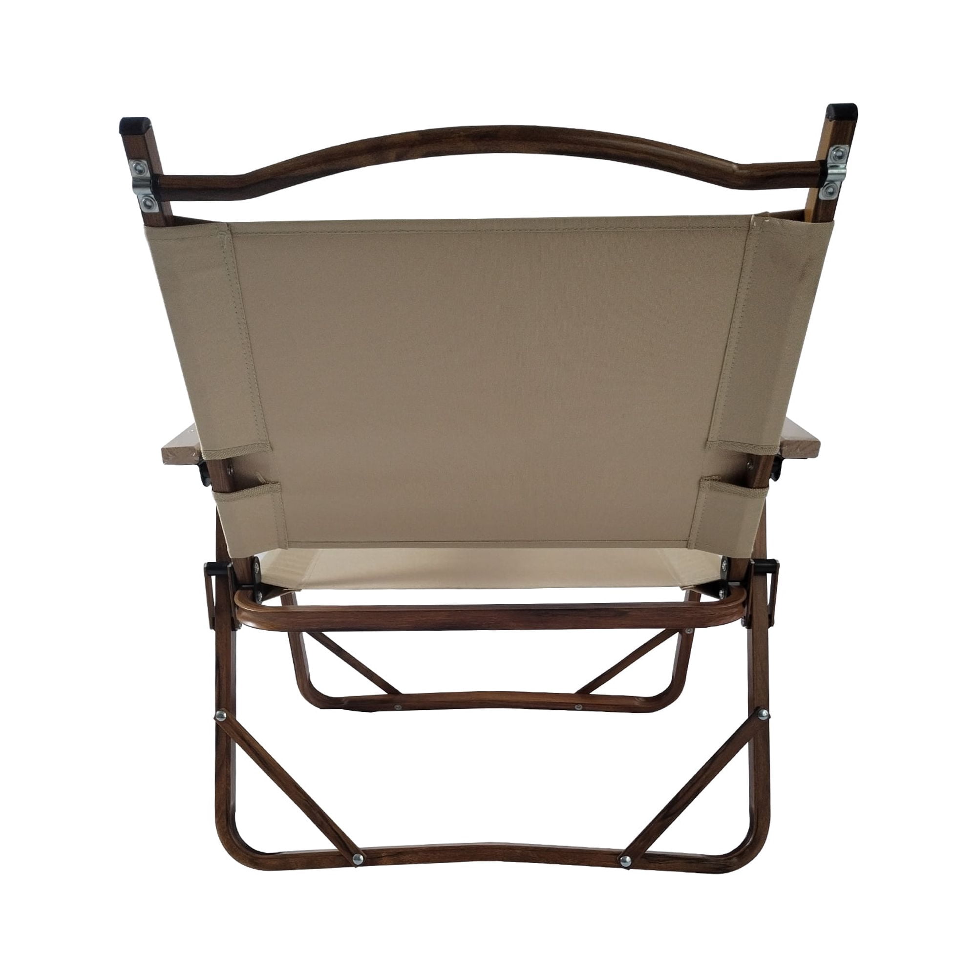 Foldable Portable Chair Set of 4,Camping Chair Directors Chair with Armrests Aluminium Frame for Beach,Picnic,Lawn,Natural02