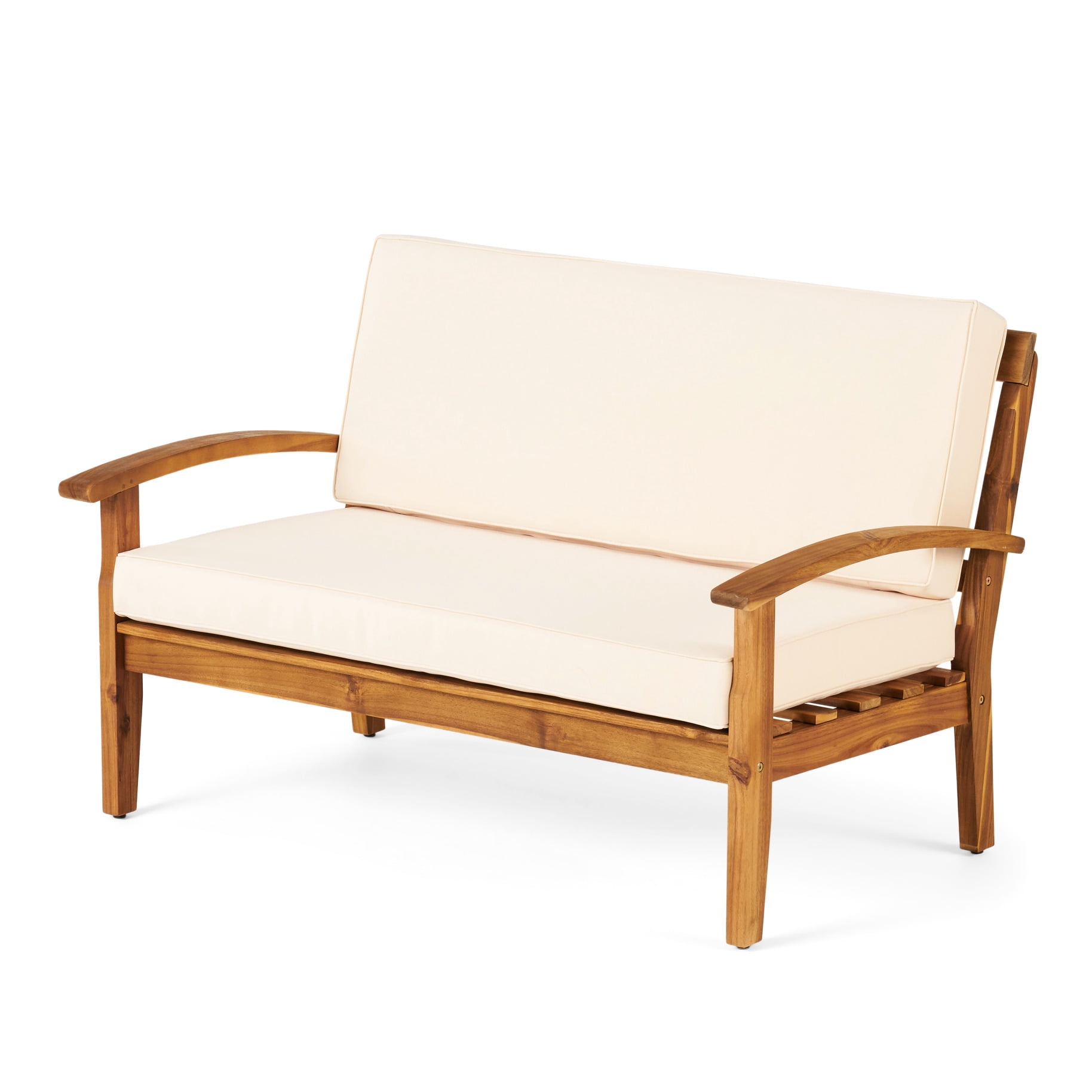 Wood Patio Furniture - Love Seat And Coffee Table, Color, Water- Cushions For Longevity Cushioned & Craftsmanship, Luxurious Outdoor Relaxation Area, 51 X 32.5 31.25 In