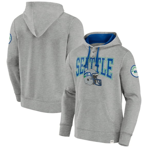 Men's Fanatics Heather Gray Seattle Seahawks Label Maker Pullover Hoodie