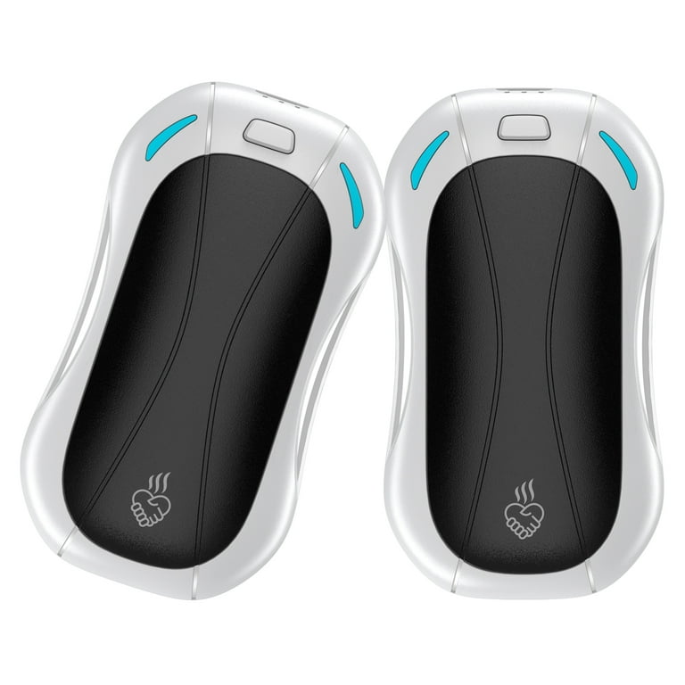 FANDLISS Elektrische handwarmers, tweezijdige verwarming, 2 zakwarmte met 10.000 mAh, USB-zakwarmer, herbruikbaar, met 3 warmtestanden, wintercadeau voor vrouwen en mannen, outdoor, camping, sport