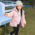 thumbnail image 2 of Otqutp Girls' Down Cotton Padded Jackets Autumn and Winter New Children's Short Cotton Padded Jackets Boys Padded Padded Jackets Large Children's Hooded Coats(Red,18-24 Months), 2 of 9