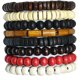 thumbnail image 1 of 8 Uds Heilwiy pulsera de cuentas de madera Natural hecha a mano para hombres mujeres elástico meditación regalo tibetano, 1 of 2