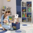 thumbnail image 4 of Sorbus 13” Foldable Storage Bins with Clear Window – Set of 6 Collapsible Fabric Baskets with Handles for Clothes, Toys, Books – Sturdy Organizer Cubes for Shelves & Closets, Navy Blue, 4 of 6