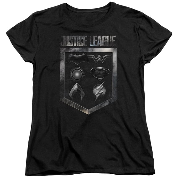 Justice League Movie - Shield Of Emblems - Women's Short Sleeve Shirt - X-Large