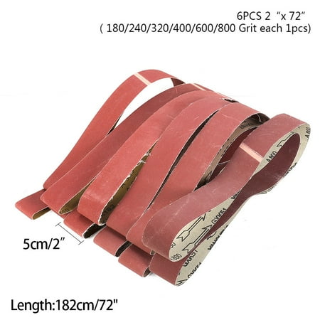 

Yannee 6 Pcs 2 x 72 Fine Grit Sanding Belt Sandpaper Sander Abrasive Band 5x182cm