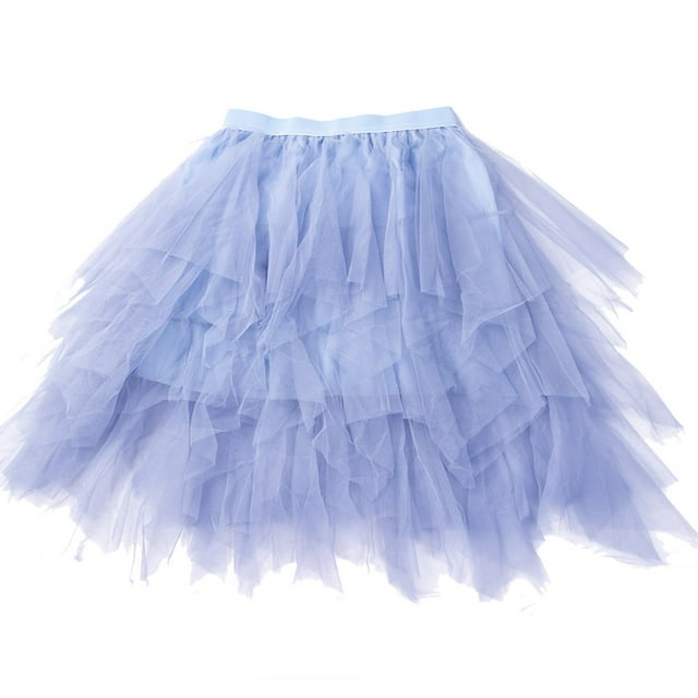 Jupe Tutu en Tulle Solide pour Femmes Taille Élastique Jupe Longue en Filet