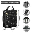 thumbnail image 3 of Gold Accent Gothic Lunch Box - Starry Night Constellation Pattern, Insulated Reusable Tote Bag with Zipper Closure & Leakproof Cooler for Picnic/Camping, 3 of 7