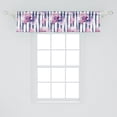 thumbnail image 2 of Ambesonne Garden Window Valance with Rod Pocket, Flowers Vintage Pattern Art, 54" X 18", Purpleblue and Soft Pink, 2 of 2