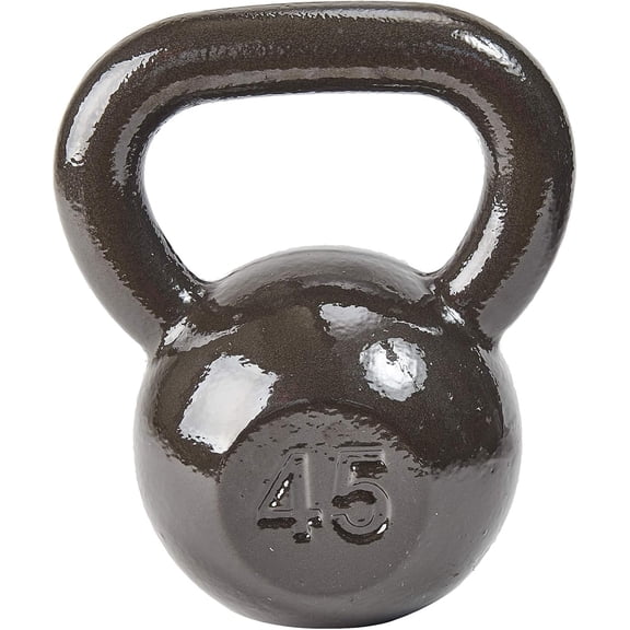 BalanceFrom Cast Iron Kettlebell for Home Gym Strength Training Exercises, 45 Lb, Grey